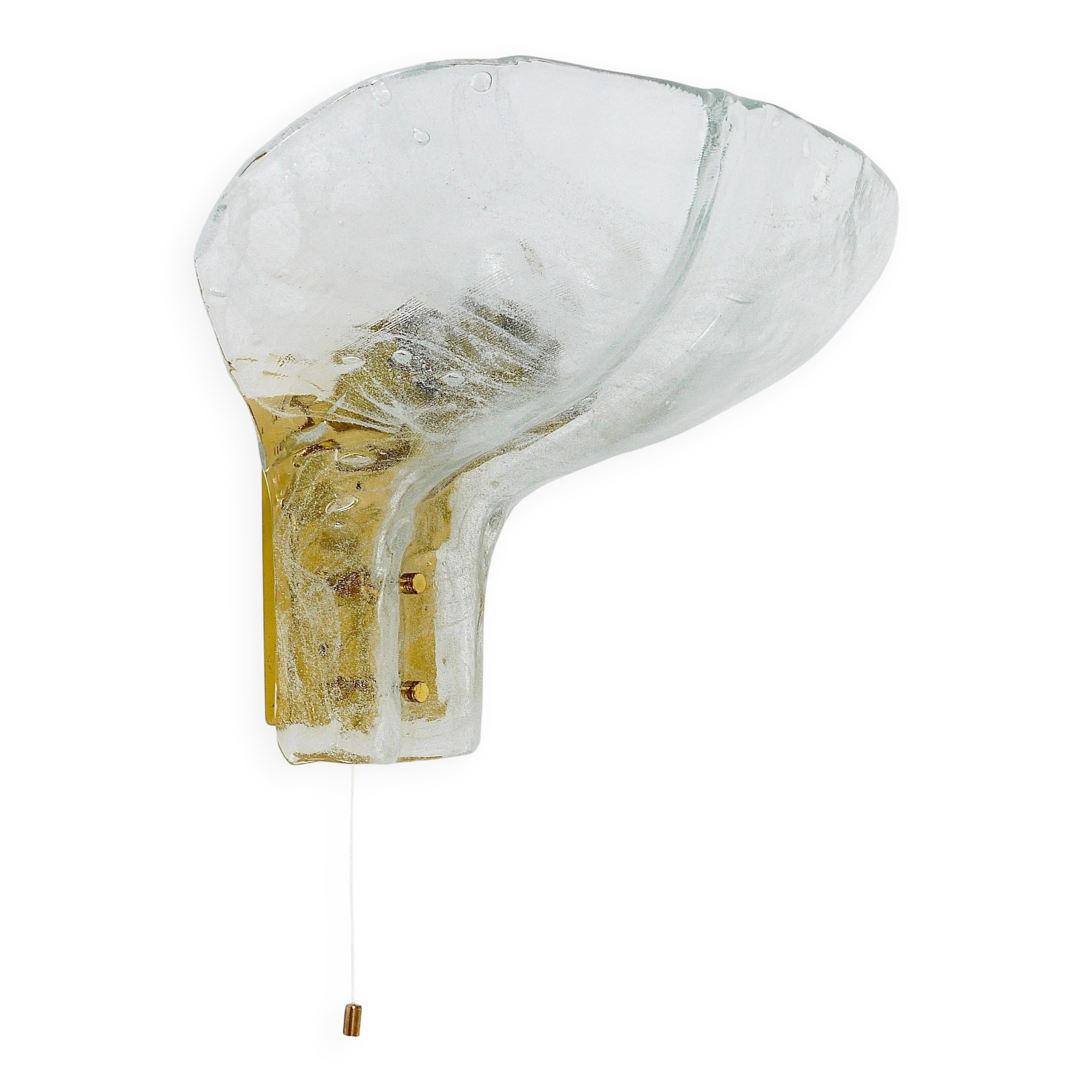 J.T. Kalmar enormous petal wall light in brass and blown glass, mid-century, Austria, 1970s