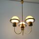 Suspended lamp with 3 glass balls and brass frame, Germany, 1960s