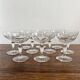 10 antique champagne glasses in blown glass, 19th century