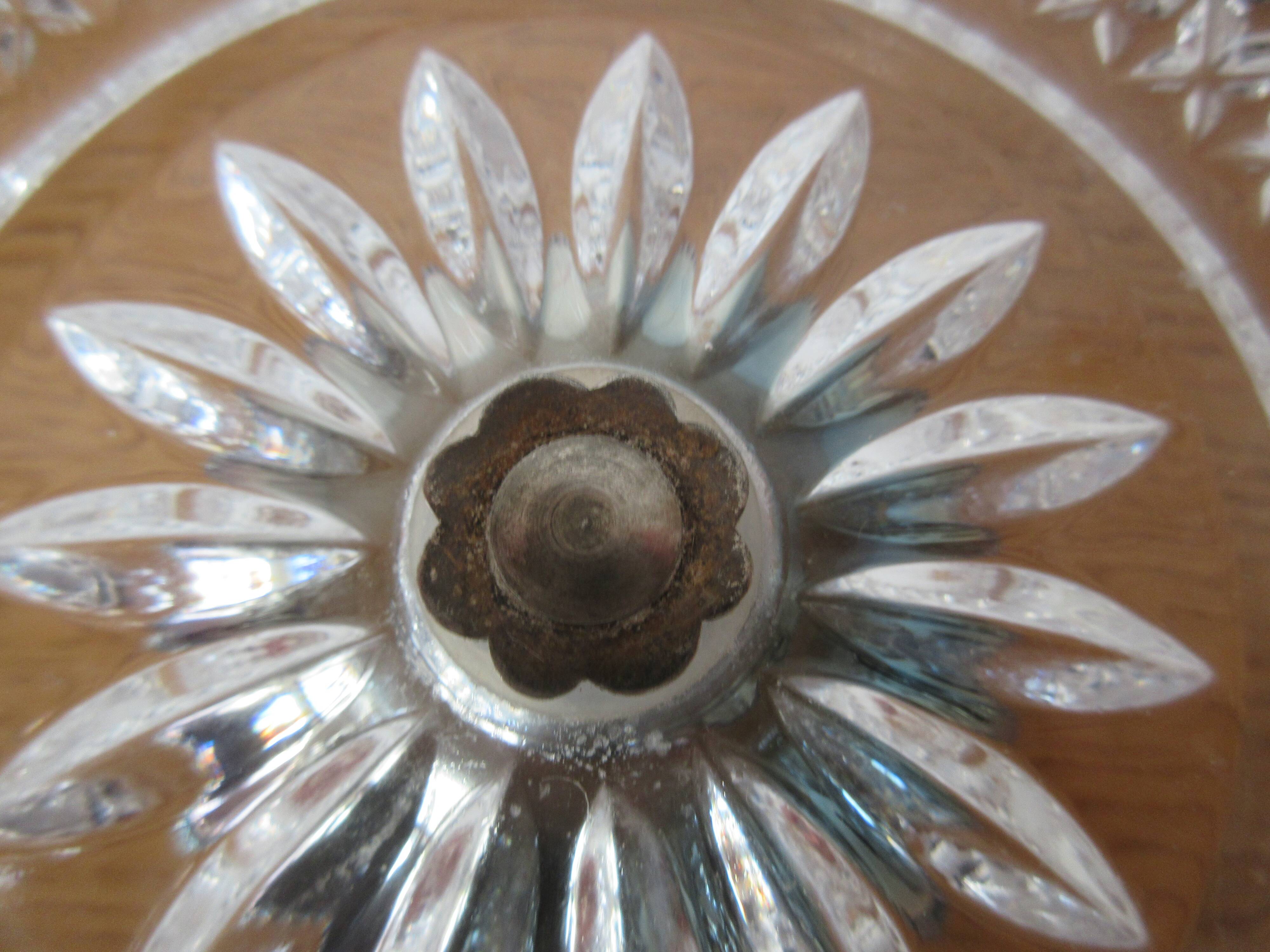 Vintage chiseled glass drageoir
