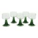 Set of 10 Vintage Roemer Wine Glasses Green Ribbed Foot