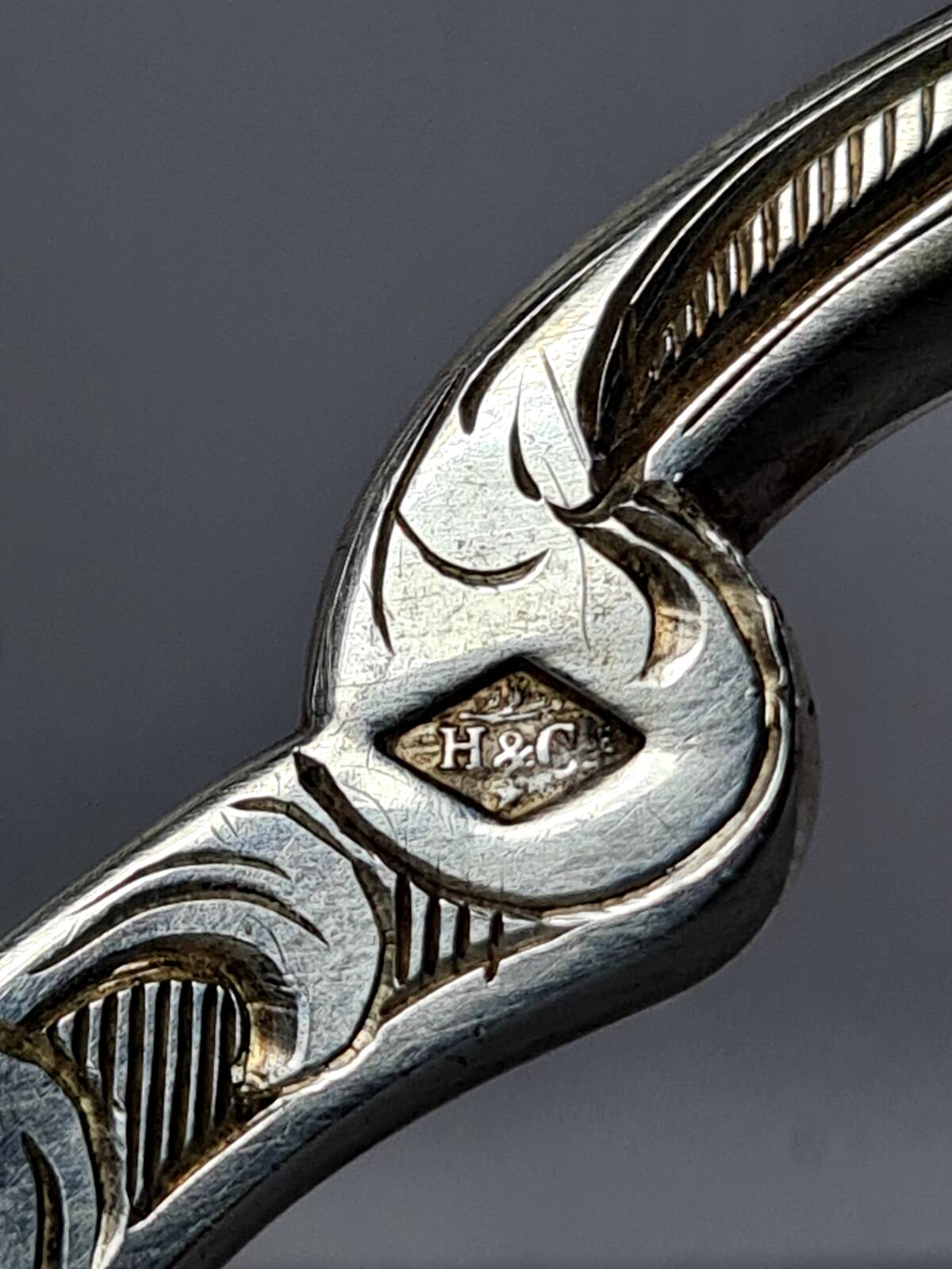 10 silver serving cutlery, Minerva hallmark + rosewood case, 19th century. C730