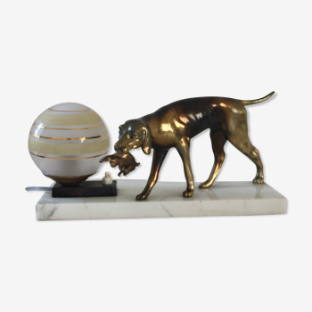 Art Deco style night light dog with hare