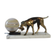 Veilleuse de style Art Déco chien au lièvre