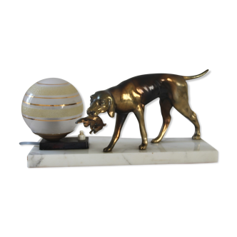 Art Deco style night light dog with hare