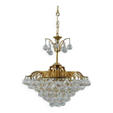 Hollywood Regency chandelier with crystal glass shades by Ernst Palme, Germany, 1960s