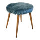 Tabouret moumoute bleue, années 60