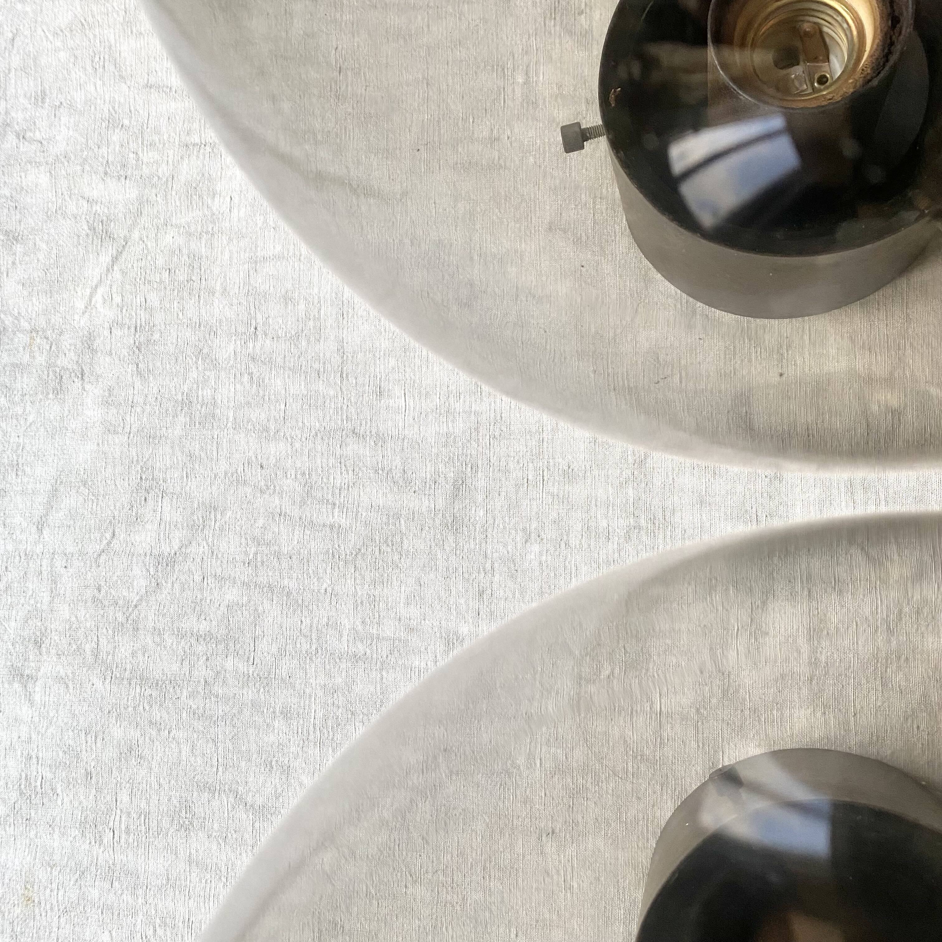 Plafonniers vintage globes en verre fumé