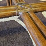 Bamboo and smoked glass coffee table 1970