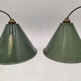 Enamelled sheet metal cone pendants