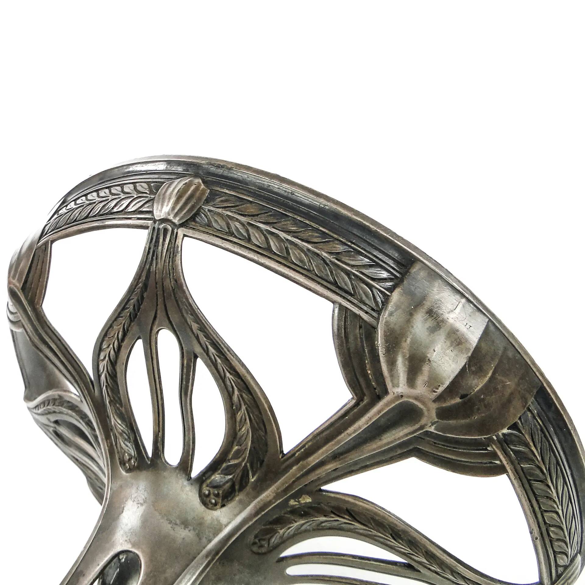 Art Nouveau figural centerpiece, silver-plated pewter, WMF, Germany, early 20th century