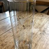Fluted glass vase engraved on the wheel - 50s