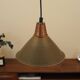 Danish Brass Pendant Lamp, Industrial Cone Shade, 1960s