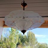Chandelier suspension in art deco glass