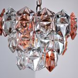 Two-coloured Kinkeldey chandelier, 3 floors, 1970, Germany