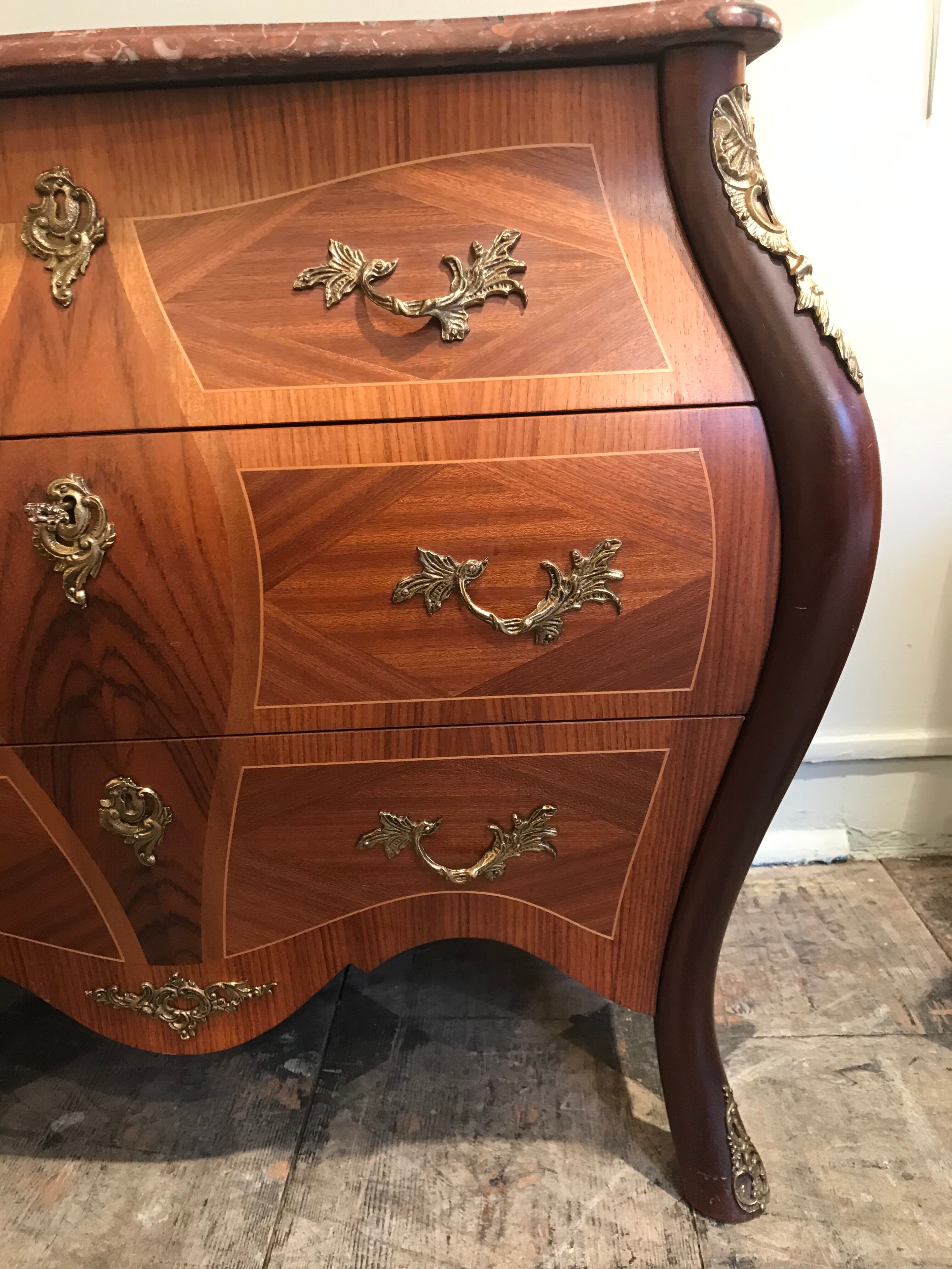 3-drawer neo-baroque commodus circa 1960 (pair available)