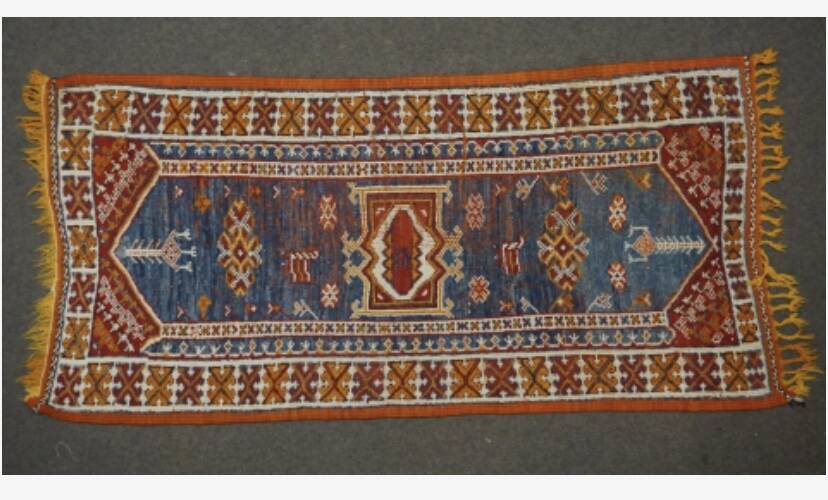 Vintage polychrome wool rug
