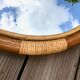 Miroir rond cadre bois clair 55cm