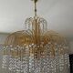 Vintage brass chandelier with crystal tassels cascade