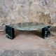 Emerald green marble "eye" coffee table, Roche Bobois, France, 1970s
