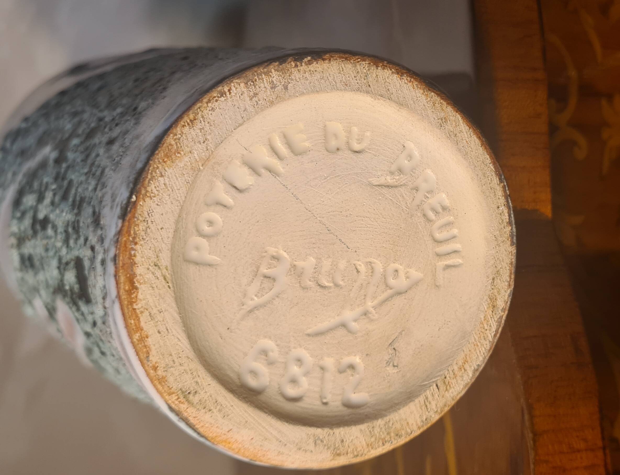 Vase, glazed ceramic, fat lava, signed bruno dose40, design 50s/60s