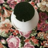 Alabaster vase. White color and marbling