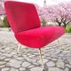 Vintage "Kiss" raspberry armchair