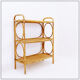 Vintage three-tier rattan shelf in bohemian style - 1960s
