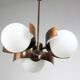 Vintage Italian Copper & Opaline Glass Chandelier