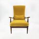 1960s High Back Yellow Bouclé Lounge Armchair Vintage Midcentury Lounge