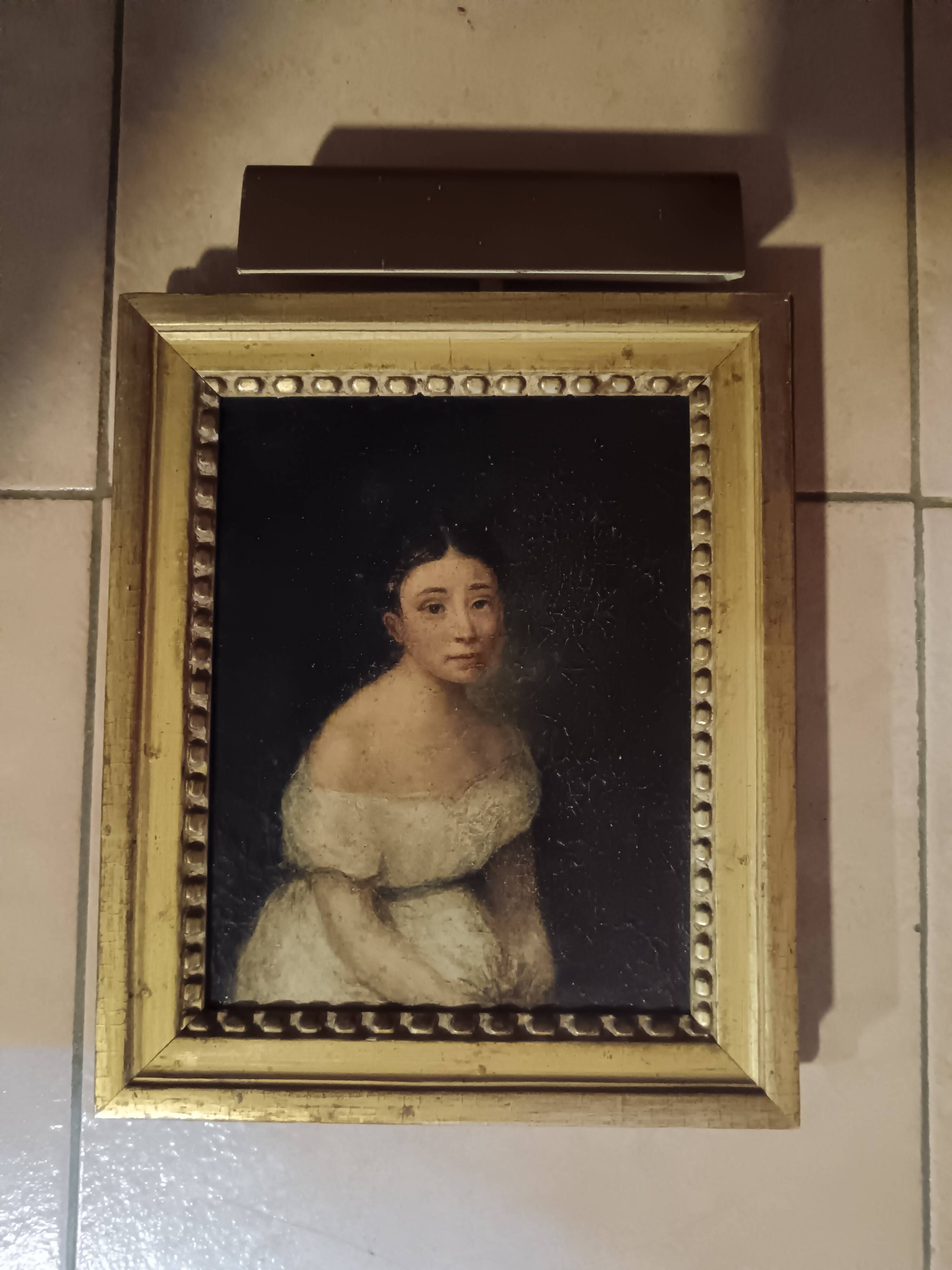 Tableau portrait ancien huile sur toile XIXème siècle