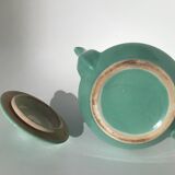 Théière grès bleu vert art déco