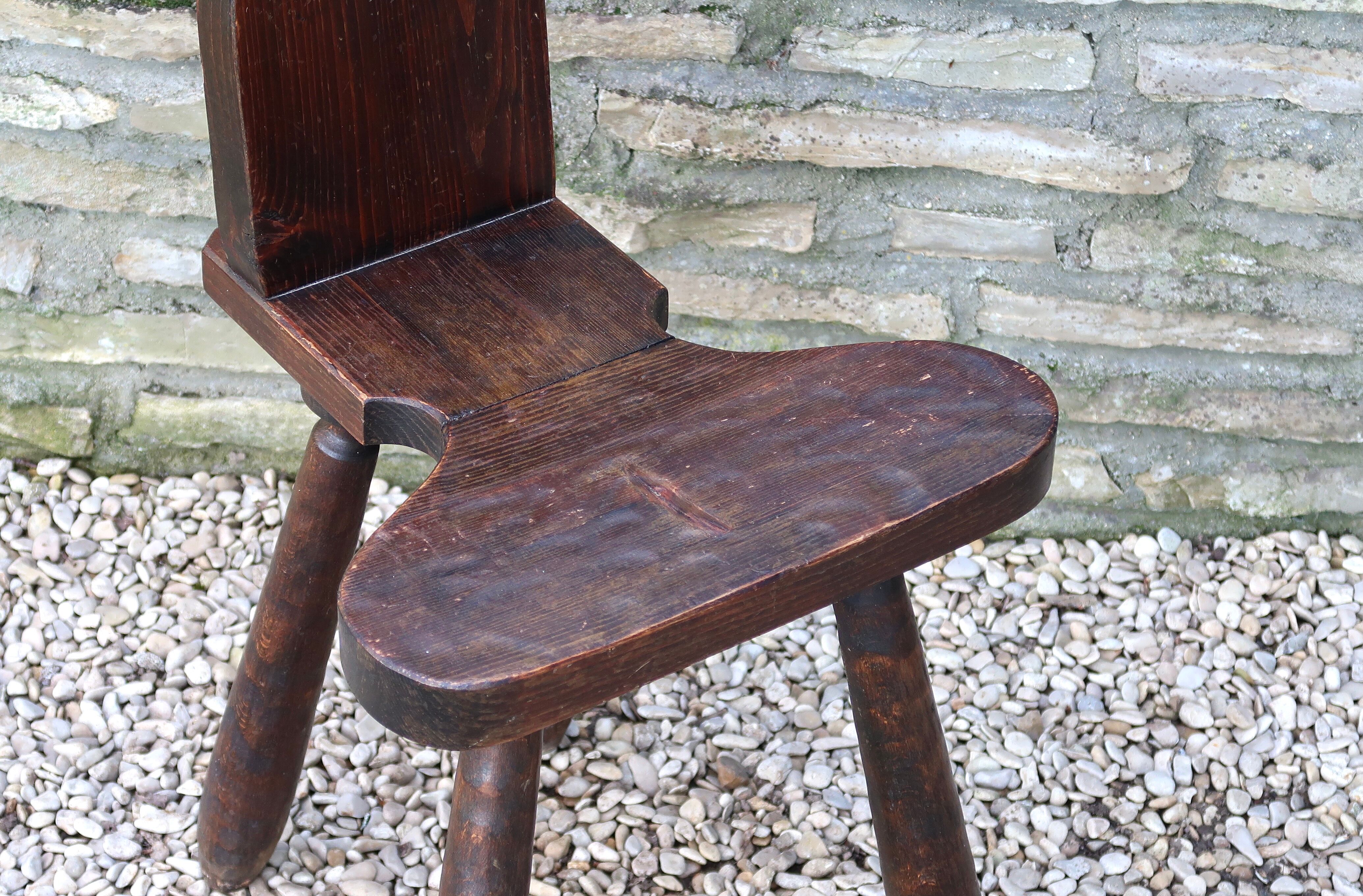 Wooden chair, mountain furniture, 1950s