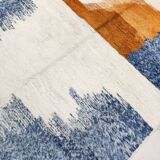 Moroccan Berber rug Boujaad ecru with colorful and mottled patterns 300x212cm