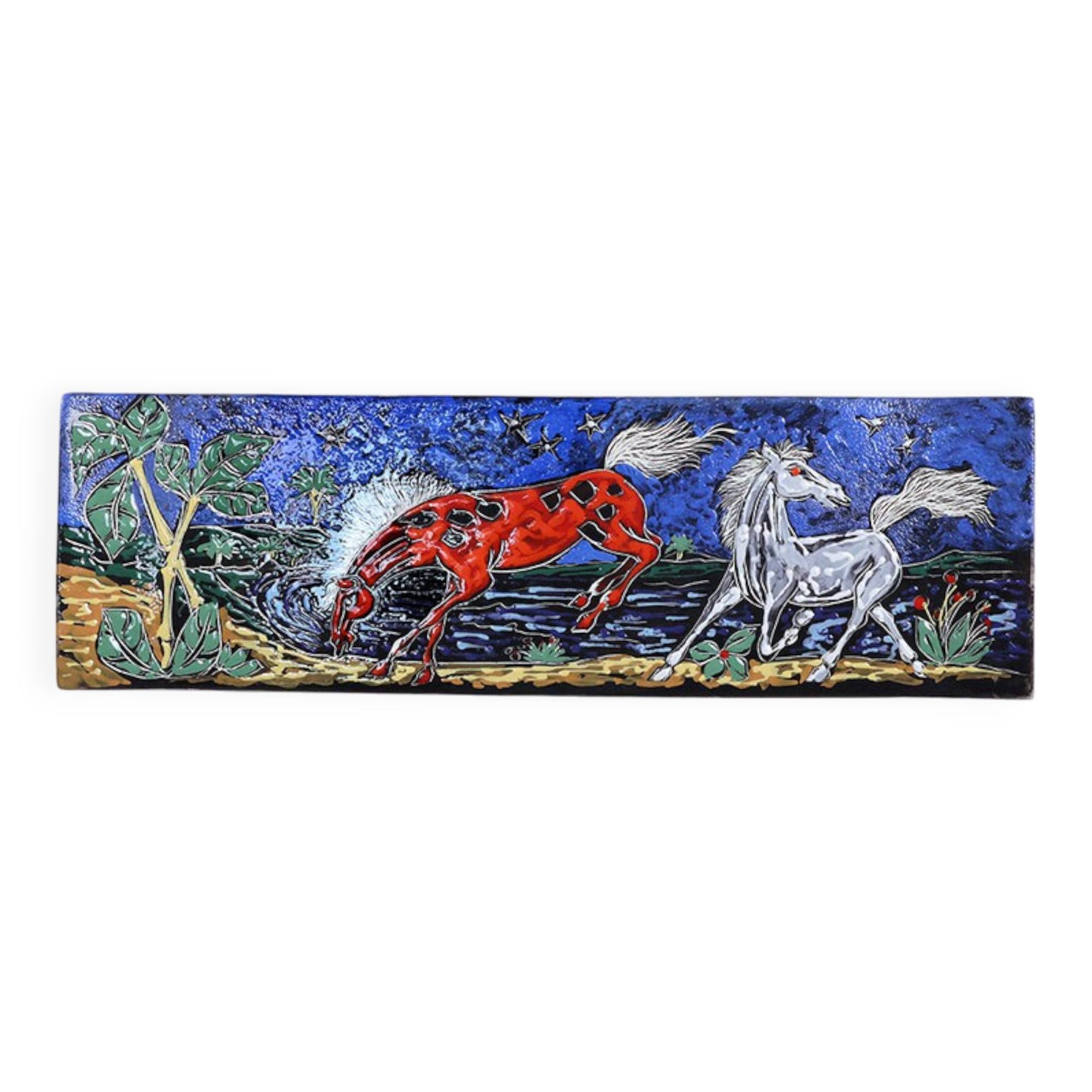 Vintage Libertas ceramic wall plaque, San Marino 1950s