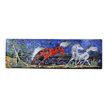 Vintage Libertas ceramic wall plaque, San Marino 1950s