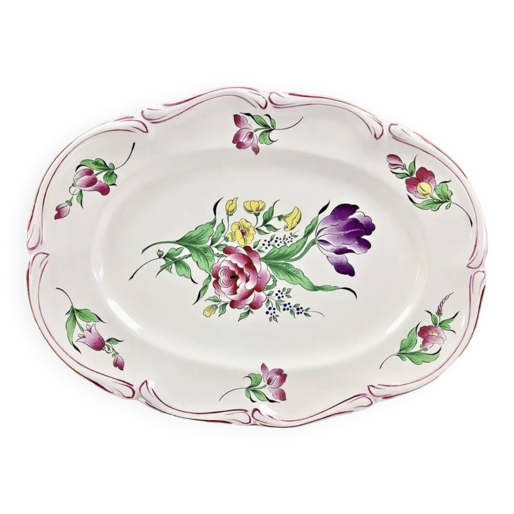 Large earthenware dish from Lunéville street lamp model