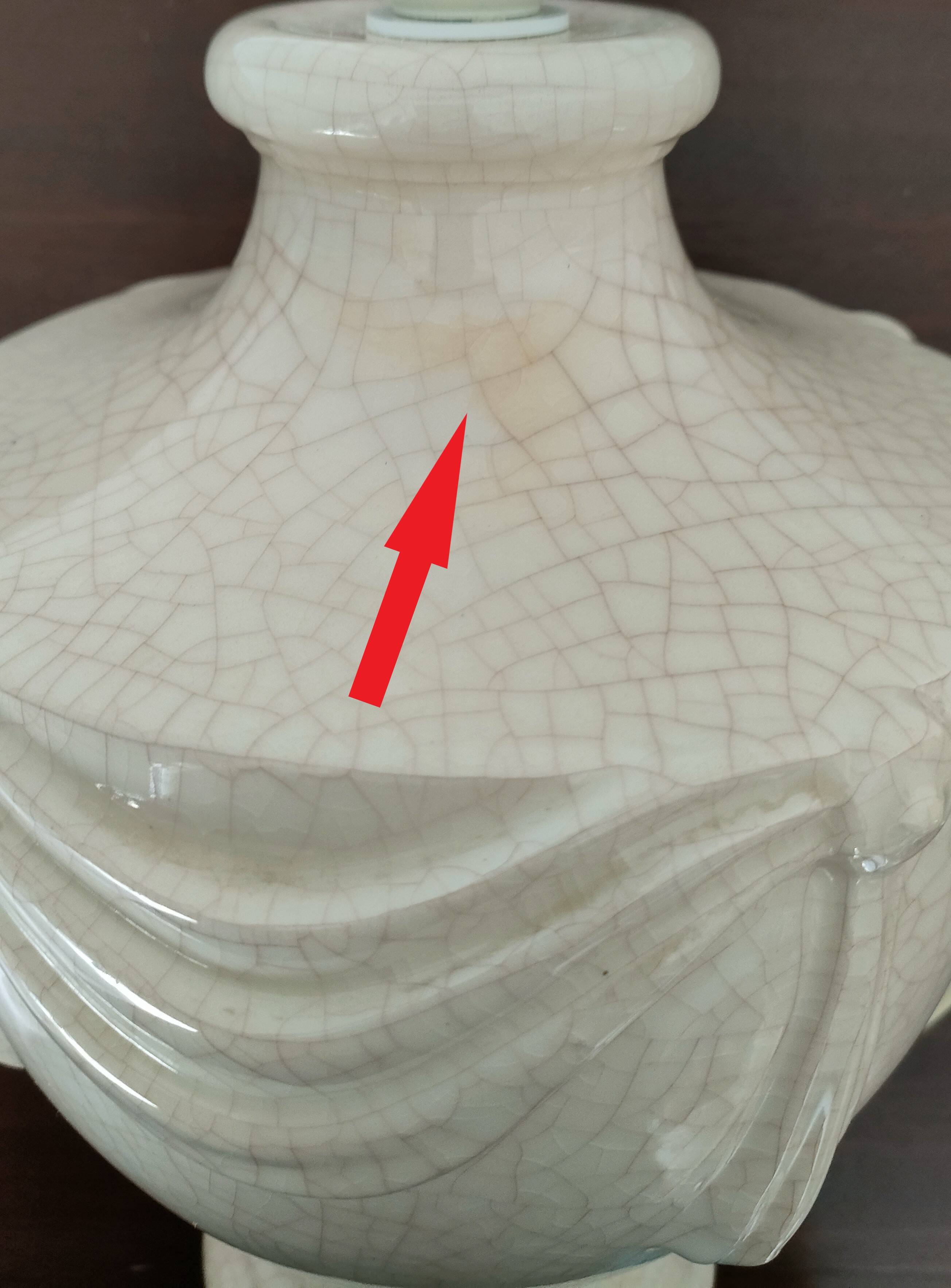 Longwy Lamp - Michelle Férec - Cracked Ceramic - 1980s