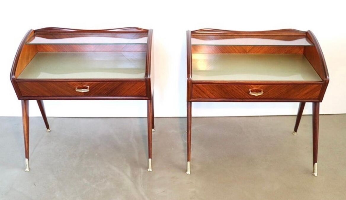 Pair of italian 1950's night stands bed side tables