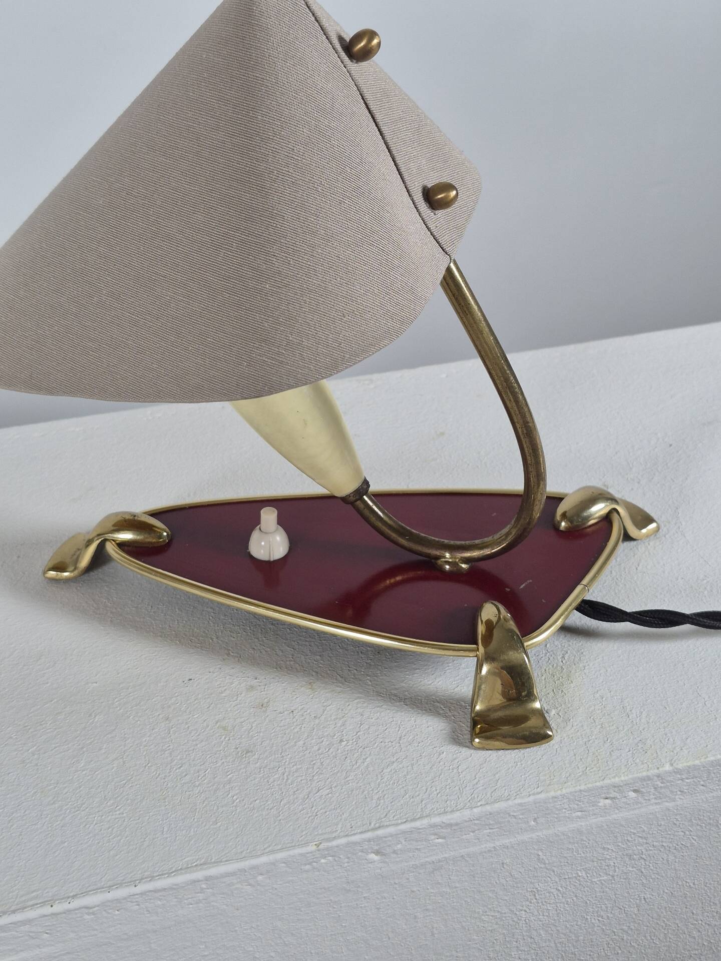 Pair of vintage brass wall or table lamps from the 1950s.