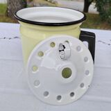 Yellow enamelled milk kettle