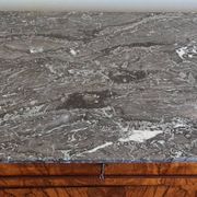 Louis Philippe walnut commode from the 19th century + grey Saint-Anne marble