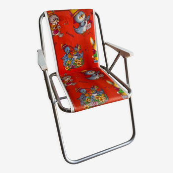 Chaise de camping enfant vintage