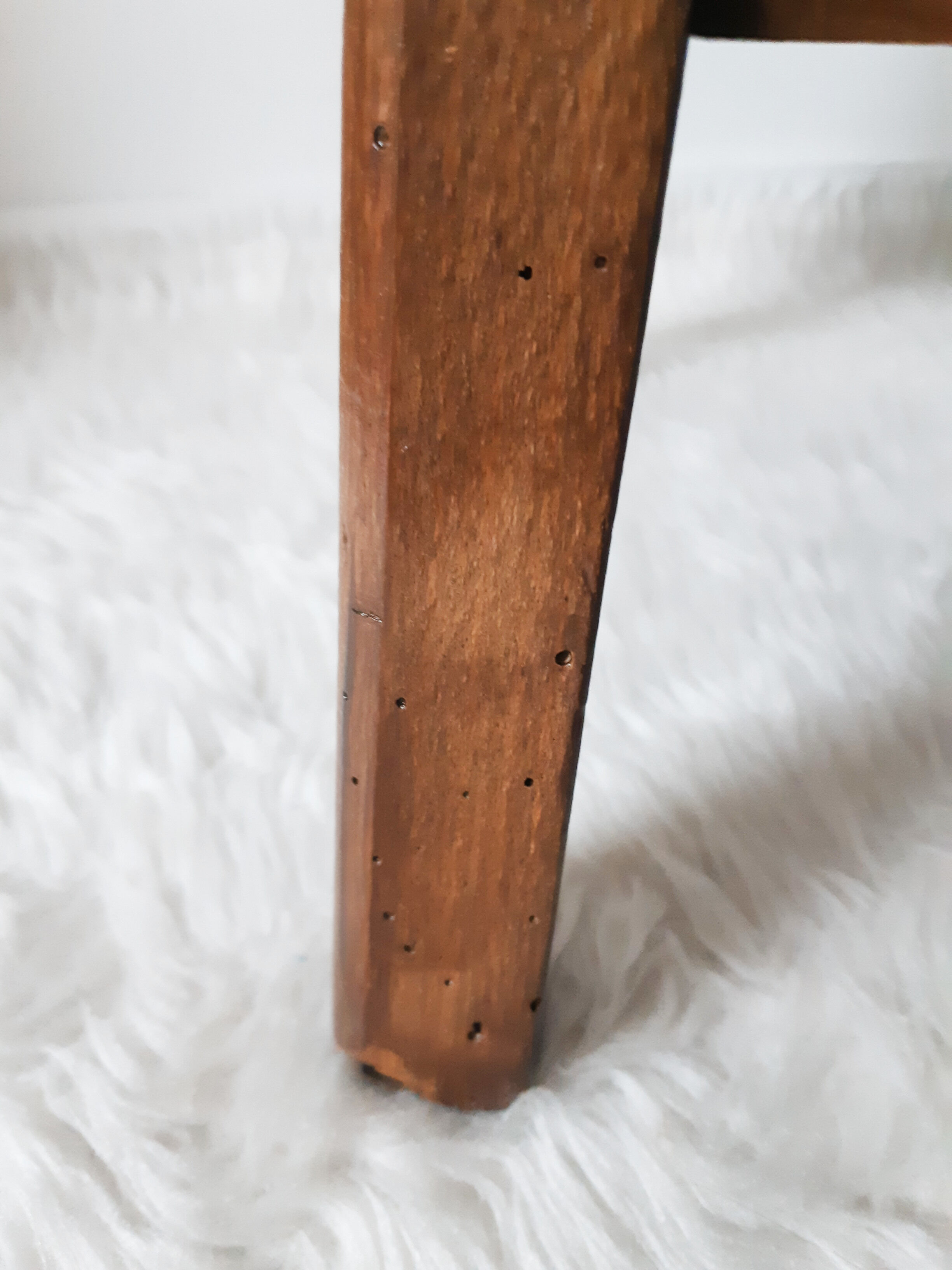 Antique solid wood stool, antique French