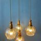 Vintage Hustadt Leuchten glass cascade pendant lamp
