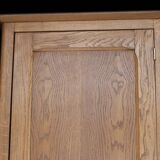Rare: Parisian wardrobe, oak bonnetière from the 1950s