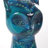 Rimini Blue cat made of ceramics by Aldo Londi,1960