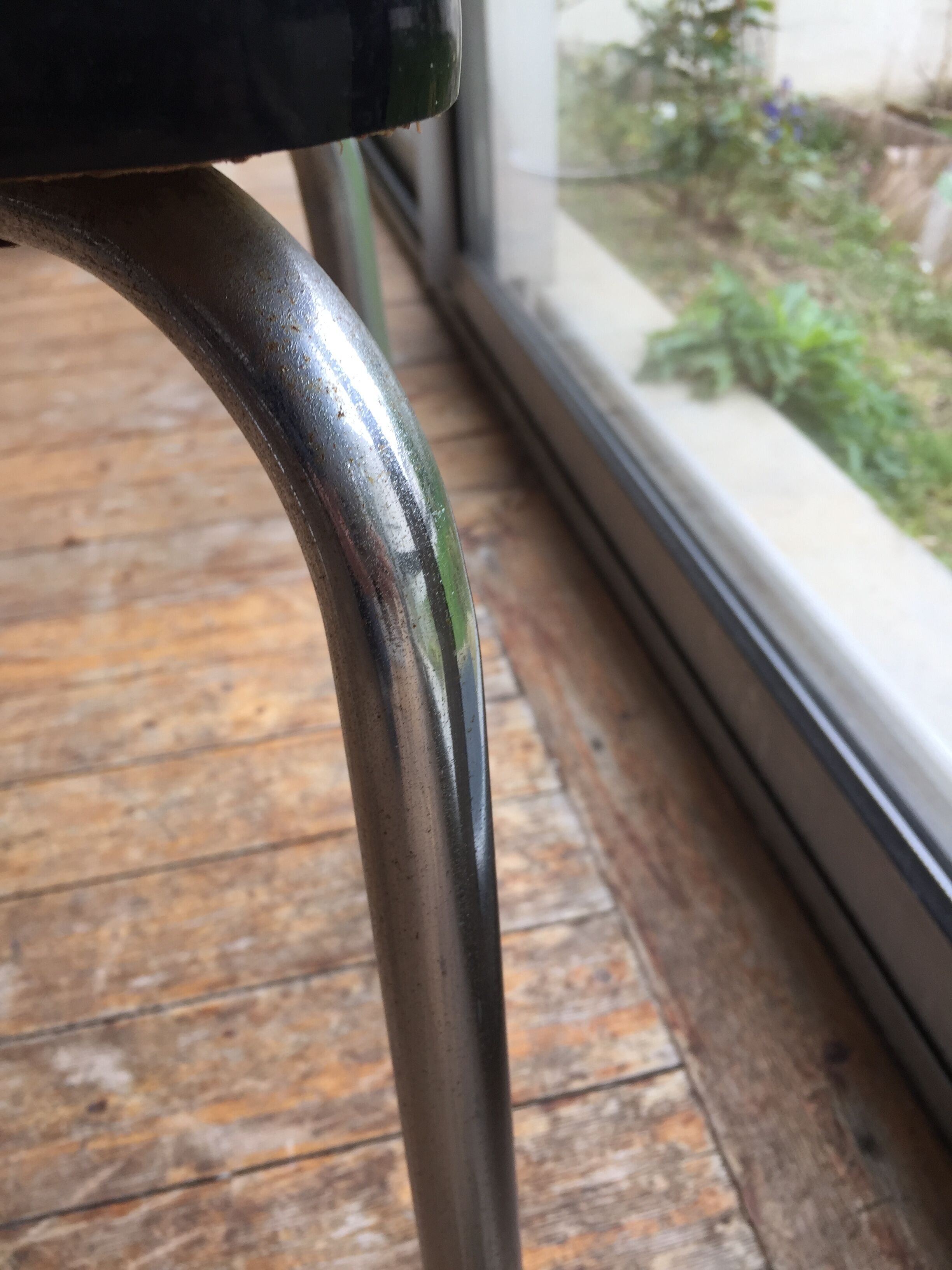 Canary bright yellow formica tabouret