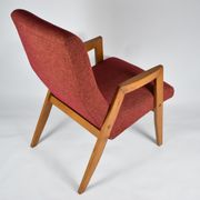 Vintage original armchair "Relax", 1960s, east europe, renovated, red fabric