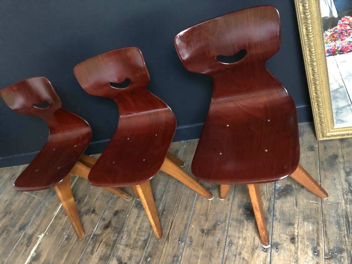 Vintage Smile chairs by Adam Stegner, antique designer seats